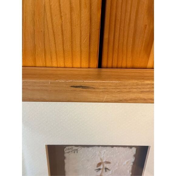 Artwork Art W/ Real Fibers Leaves Petals On Handmade Paper ‘01 Signed - Picture 8 of 14